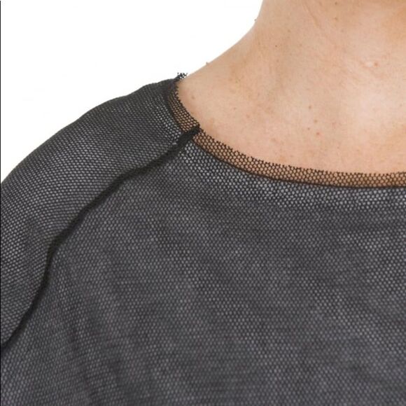 KEDZIOREK Lagenlook Crew Neck Short Sleeve Layered Tunic Dress Black 44 - Picture 4 of 14